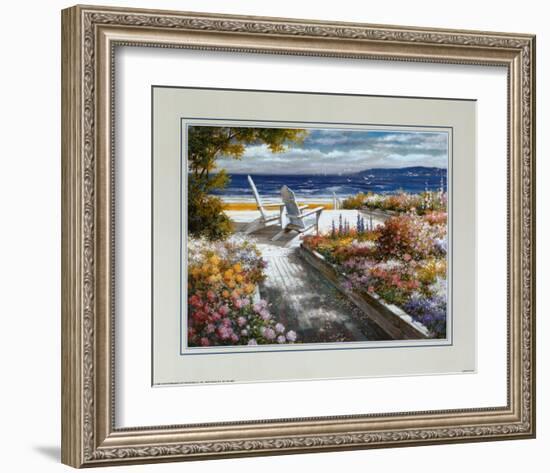 Path with Beach Chairs-T^ C^ Chiu-Framed Art Print