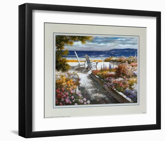 Path with Beach Chairs-T^ C^ Chiu-Framed Art Print