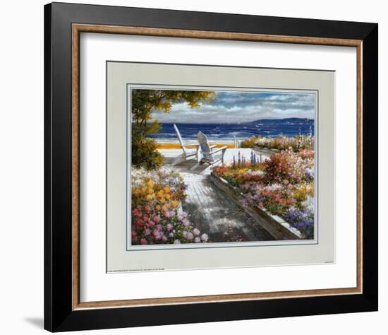 Path with Beach Chairs-T^ C^ Chiu-Framed Art Print