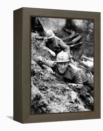 Paths Of Glory, Kirk Douglas, In The Trenches, 1957-null-Framed Stretched Canvas