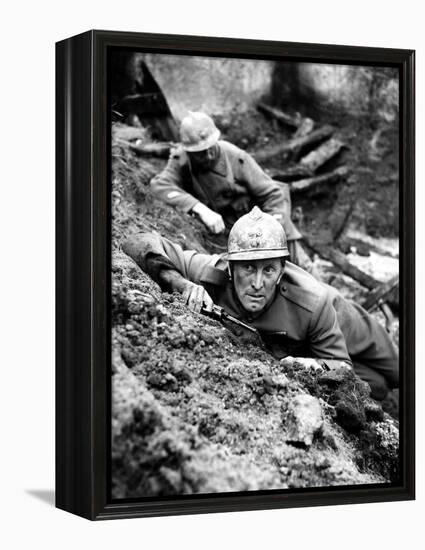 Paths Of Glory, Kirk Douglas, In The Trenches, 1957-null-Framed Stretched Canvas