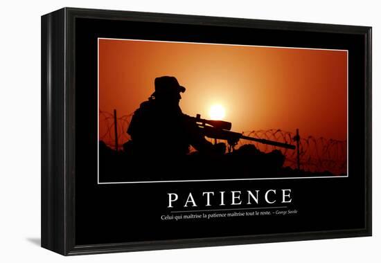 Patience: Citation Et Affiche D'Inspiration Et Motivation-null-Framed Premier Image Canvas