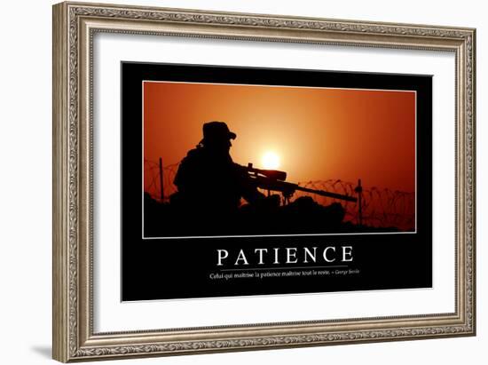 Patience: Citation Et Affiche D'Inspiration Et Motivation-null-Framed Photographic Print