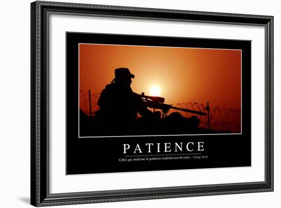 Patience: Citation Et Affiche D'Inspiration Et Motivation-null-Framed Photographic Print