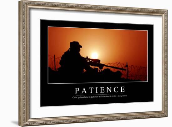 Patience: Citation Et Affiche D'Inspiration Et Motivation-null-Framed Photographic Print