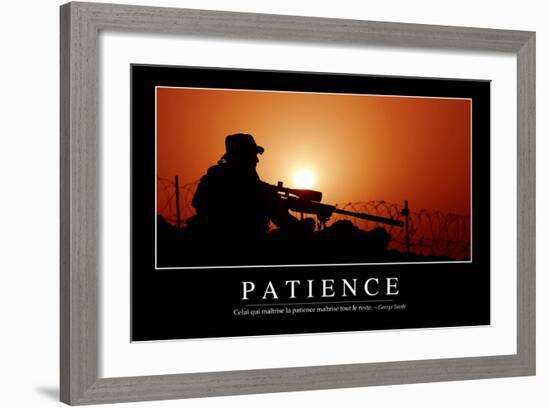 Patience: Citation Et Affiche D'Inspiration Et Motivation-null-Framed Photographic Print