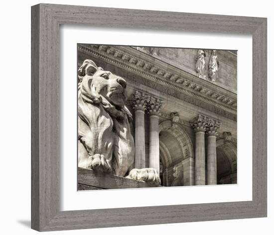 Patience Guarding the Library-null-Framed Art Print