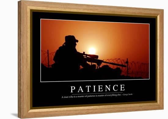 Patience: Inspirational Quote and Motivational Poster-null-Framed Premier Image Canvas