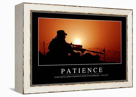 Patience: Inspirational Quote and Motivational Poster-null-Framed Premier Image Canvas