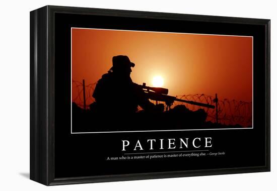 Patience: Inspirational Quote and Motivational Poster-null-Framed Premier Image Canvas