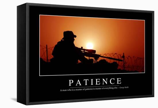 Patience: Inspirational Quote and Motivational Poster-null-Framed Premier Image Canvas