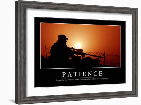 Patience: Inspirational Quote and Motivational Poster-null-Framed Photographic Print