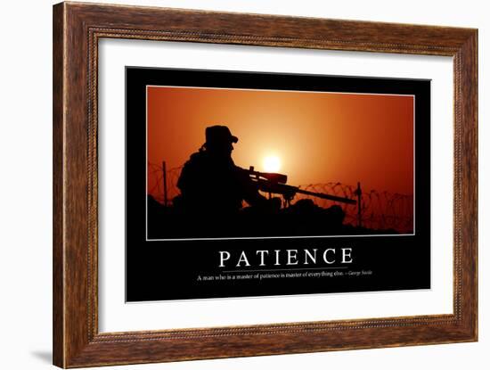 Patience: Inspirational Quote and Motivational Poster-null-Framed Photographic Print