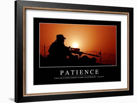 Patience: Inspirational Quote and Motivational Poster-null-Framed Photographic Print