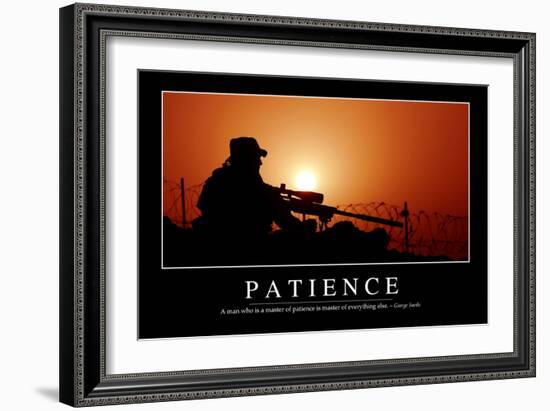 Patience: Inspirational Quote and Motivational Poster-null-Framed Photographic Print