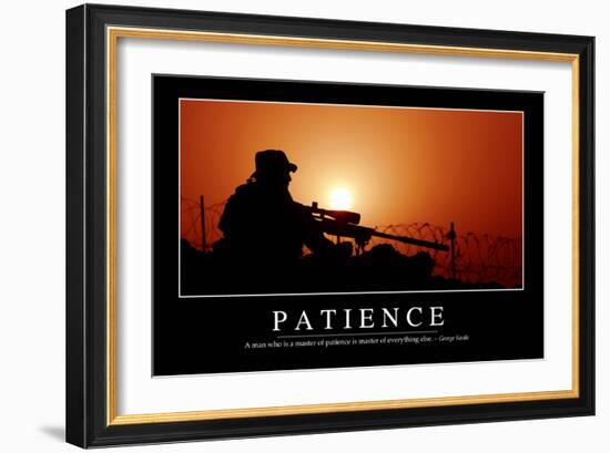 Patience: Inspirational Quote and Motivational Poster-null-Framed Photographic Print