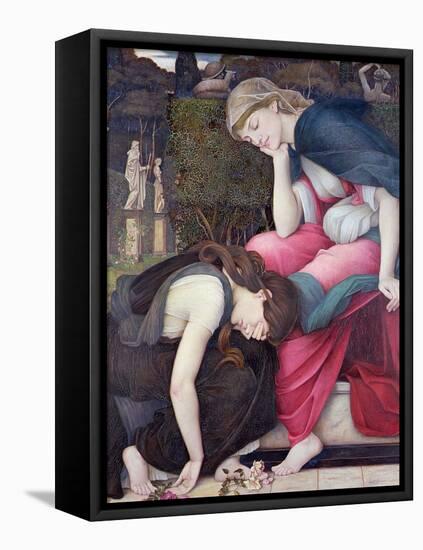 Patience on a Monument Smiling at Grief, Exh. 1884-John Roddam Spencer Stanhope-Framed Premier Image Canvas