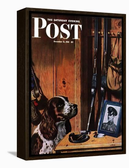 "Patient Dog," Saturday Evening Post Cover, December 12, 1942-John Atherton-Framed Premier Image Canvas