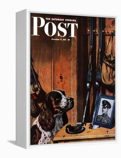 "Patient Dog," Saturday Evening Post Cover, December 12, 1942-John Atherton-Framed Premier Image Canvas