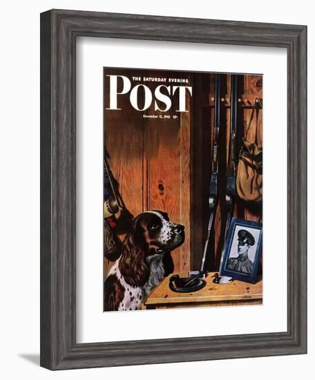 "Patient Dog," Saturday Evening Post Cover, December 12, 1942-John Atherton-Framed Giclee Print