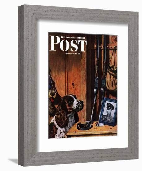 "Patient Dog," Saturday Evening Post Cover, December 12, 1942-John Atherton-Framed Giclee Print