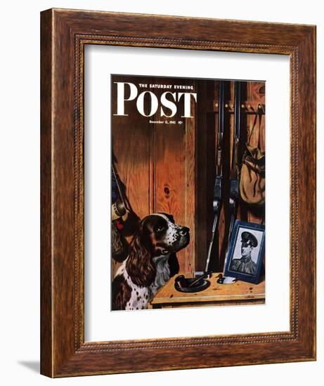 "Patient Dog," Saturday Evening Post Cover, December 12, 1942-John Atherton-Framed Giclee Print