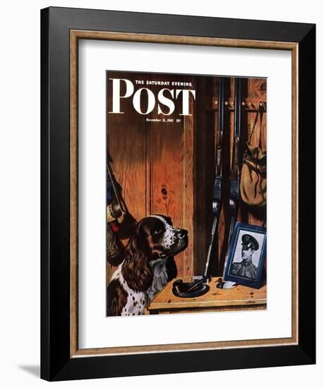 "Patient Dog," Saturday Evening Post Cover, December 12, 1942-John Atherton-Framed Giclee Print