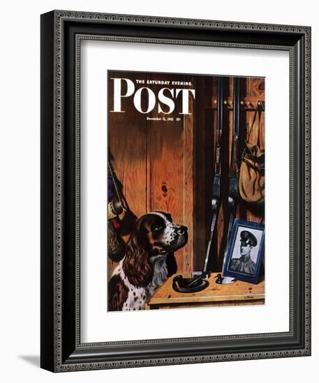 "Patient Dog," Saturday Evening Post Cover, December 12, 1942-John Atherton-Framed Giclee Print