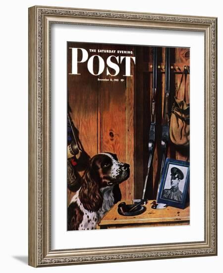 "Patient Dog," Saturday Evening Post Cover, December 12, 1942-John Atherton-Framed Giclee Print