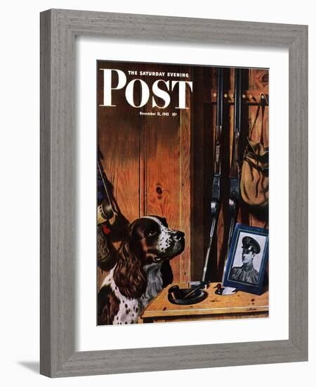 "Patient Dog," Saturday Evening Post Cover, December 12, 1942-John Atherton-Framed Giclee Print