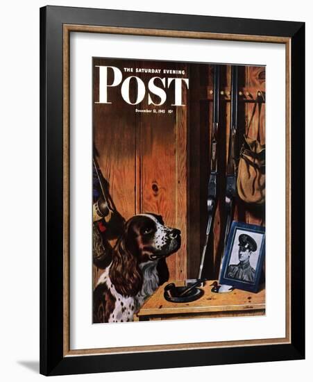 "Patient Dog," Saturday Evening Post Cover, December 12, 1942-John Atherton-Framed Giclee Print