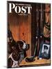 "Patient Dog," Saturday Evening Post Cover, December 12, 1942-John Atherton-Mounted Giclee Print