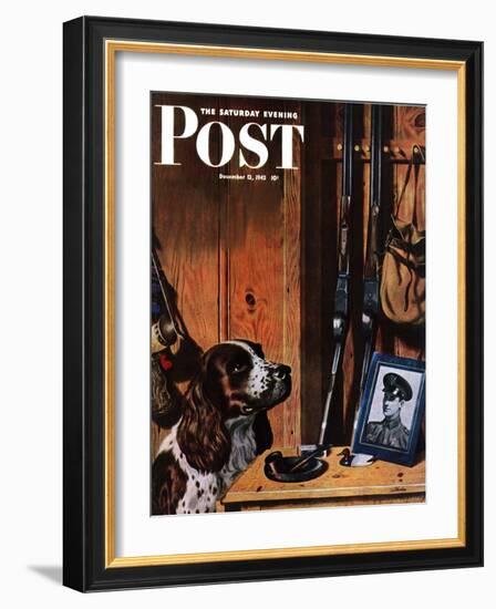 "Patient Dog," Saturday Evening Post Cover, December 12, 1942-John Atherton-Framed Giclee Print