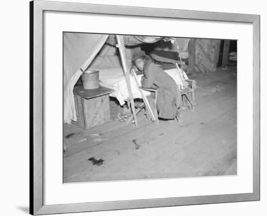 Patient in a Red Cross temporary infirmary for flood refugees at Forrest City, Arkansas, 1937-Walker Evans-Framed Photographic Print