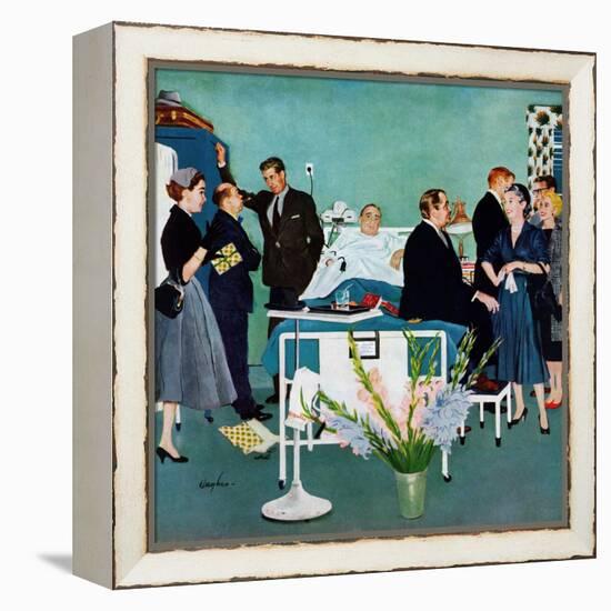 "Patient Visitors?", February 18, 1956-George Hughes-Framed Premier Image Canvas