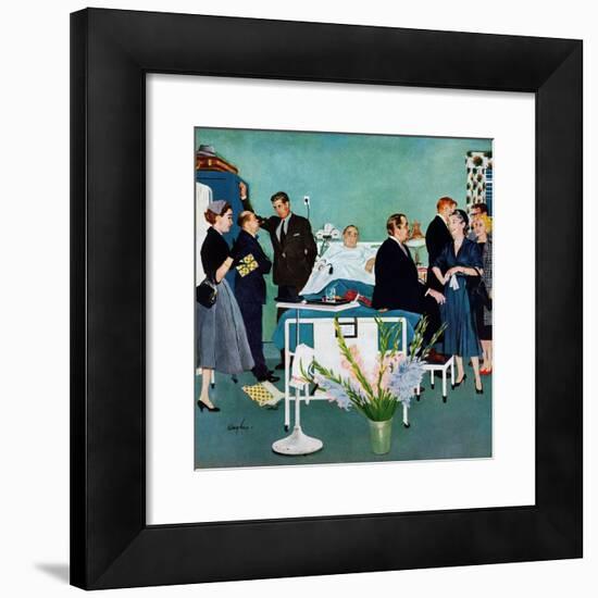 "Patient Visitors?", February 18, 1956-George Hughes-Framed Giclee Print