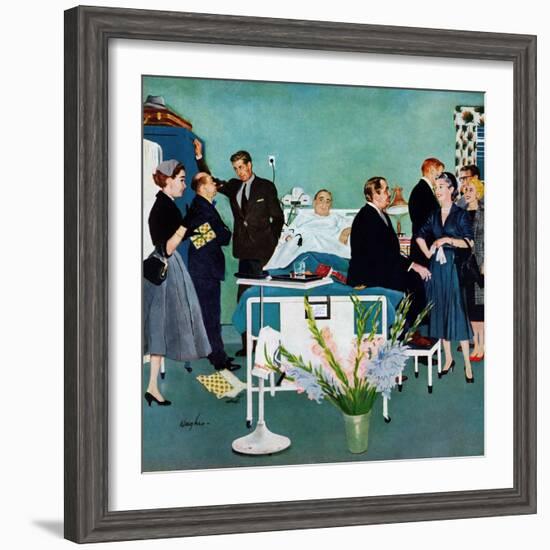 "Patient Visitors?", February 18, 1956-George Hughes-Framed Giclee Print