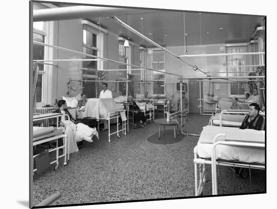 Patients on a Mens Surgical Ward, Montague Hospital, Mexborough, South Yorkshire, 1968-Michael Walters-Mounted Photographic Print