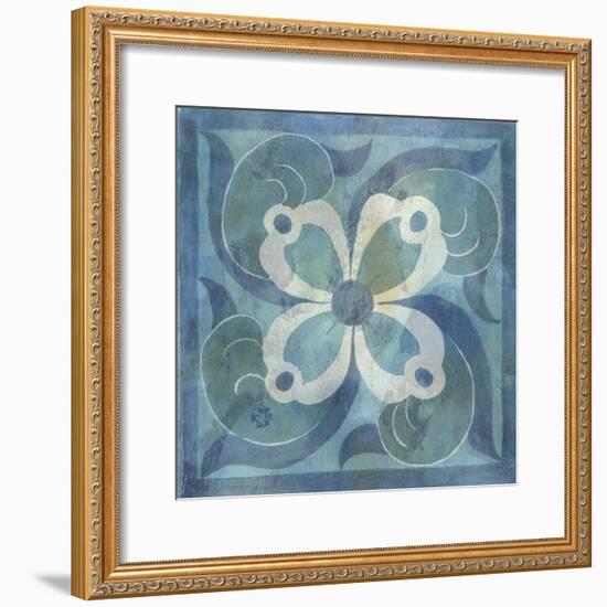 Patinaed Tile V-Naomi McCavitt-Framed Art Print