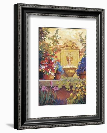 Patio Fountain-Carolyne Hawley-Framed Art Print