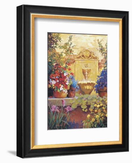 Patio Fountain-Carolyne Hawley-Framed Art Print