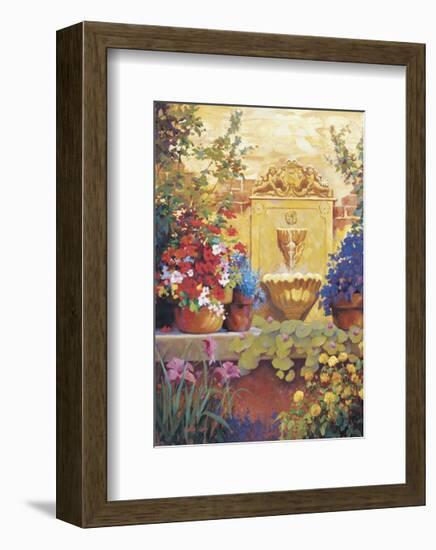 Patio Fountain-Carolyne Hawley-Framed Art Print