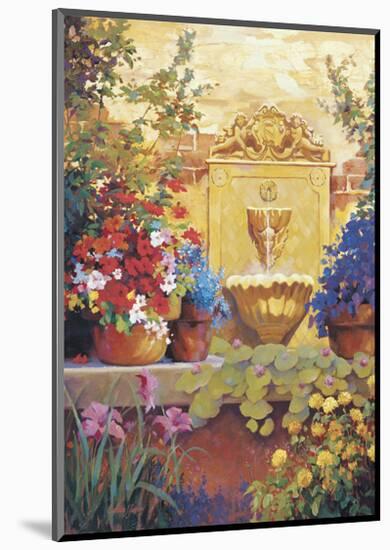 Patio Fountain-Carolyne Hawley-Mounted Art Print