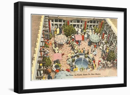 Patio, La Fonda Hotel, Santa Fe, New Mexico-null-Framed Art Print