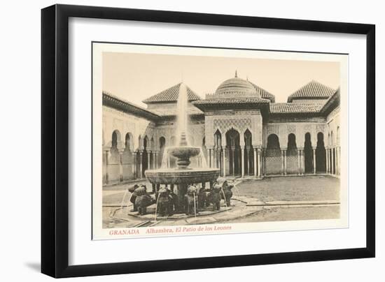 Patio of the Lions, Alhambra, Granada, Spain-null-Framed Art Print