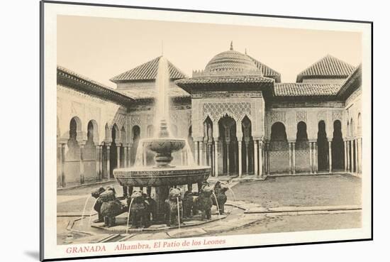 Patio of the Lions, Alhambra, Granada, Spain-null-Mounted Art Print