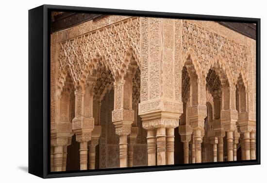 Patio of the Lions Columns from the Alhambra Palace-Lotsostock-Framed Premier Image Canvas