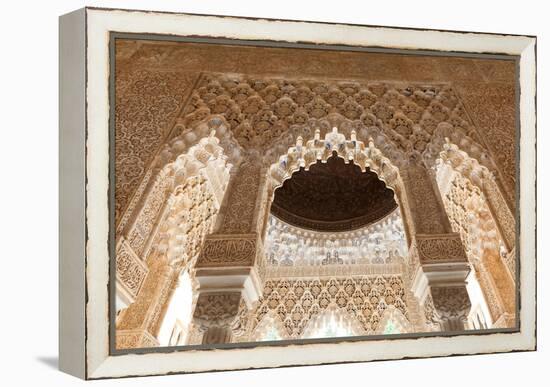 Patio of the Lions Roof Detail from the Alhambra-Lotsostock-Framed Premier Image Canvas