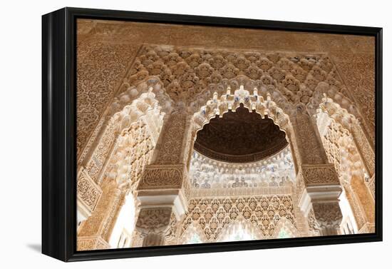 Patio of the Lions Roof Detail from the Alhambra-Lotsostock-Framed Premier Image Canvas