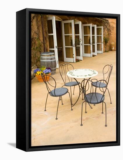 Patio Table at Viansa Winery, Sonoma Valley, California, USA-Julie Eggers-Framed Premier Image Canvas